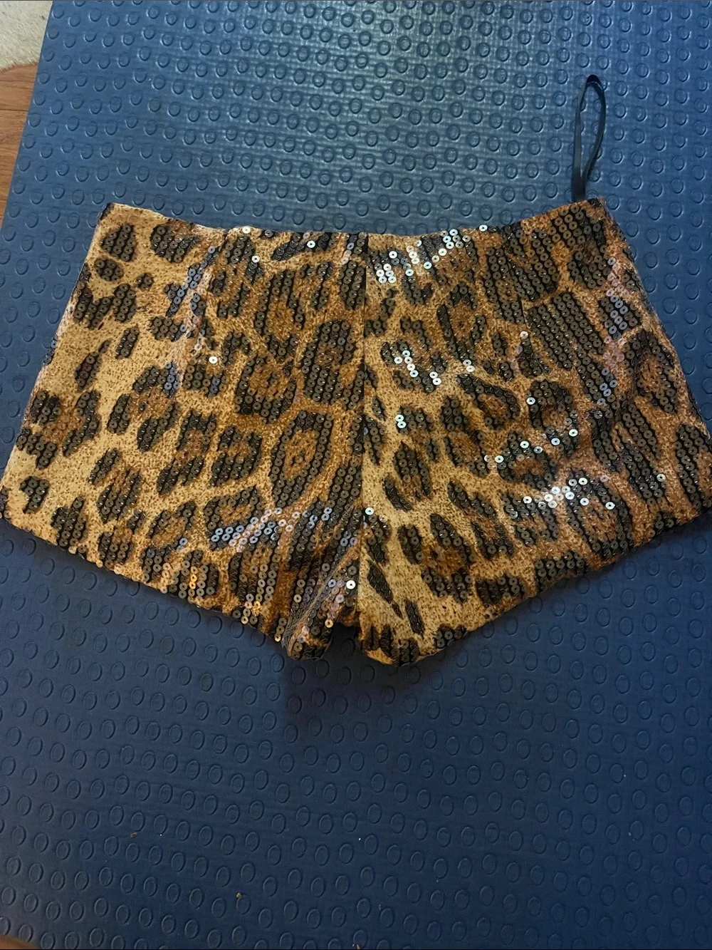 Edikted sequin leopard micro shorts size xs